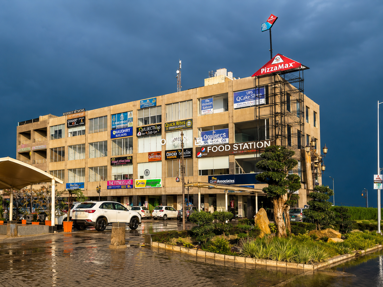 Aero Arcade commercial building with food and retail outlets
