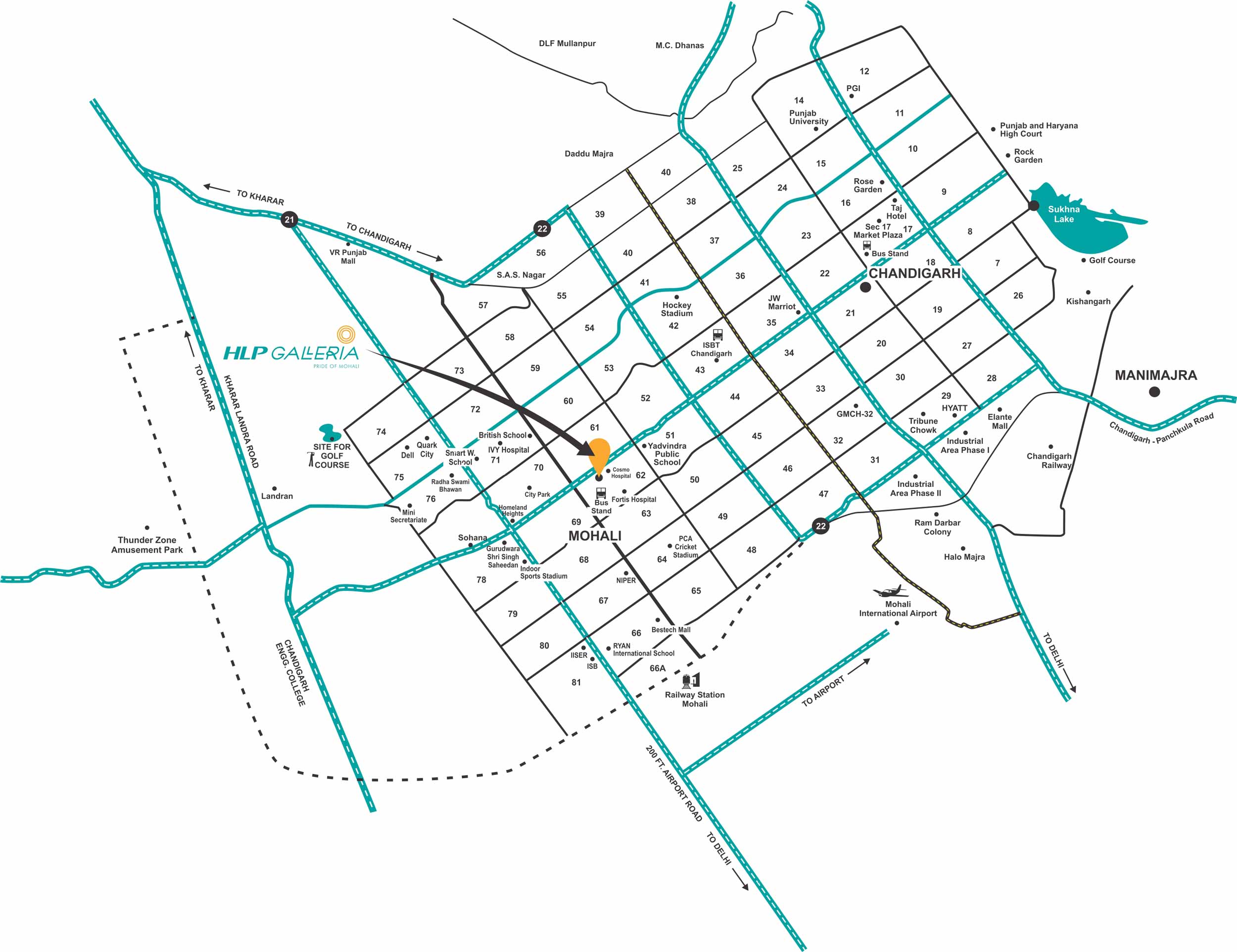 HLP Galleria location map