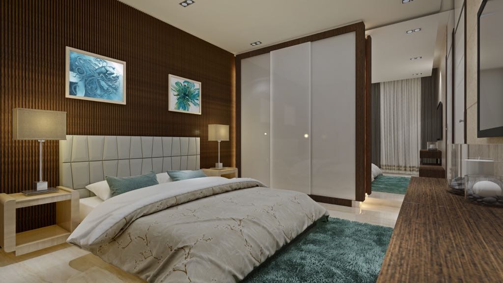 Modern apartment bedroom