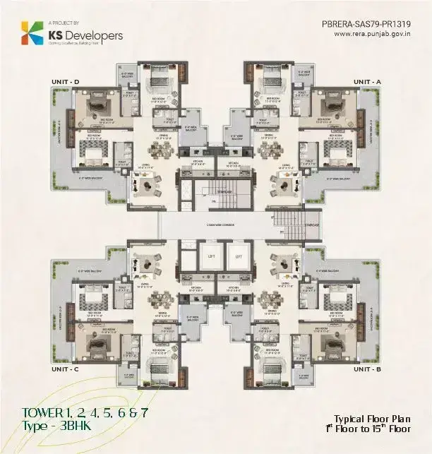 Cluster Floor Plan at Aeroland Heights